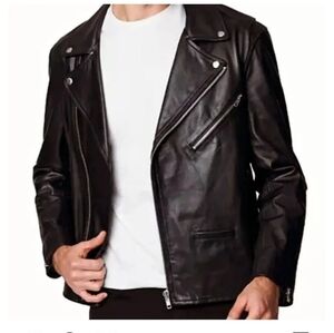 Men's Black Leather Jacket ( Unisex)